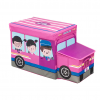 Puff infantil bus escolar fucsia