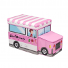 Puff infantil coche de helados rosado