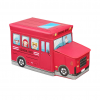 Puff plegable para niños bus escolar rojo